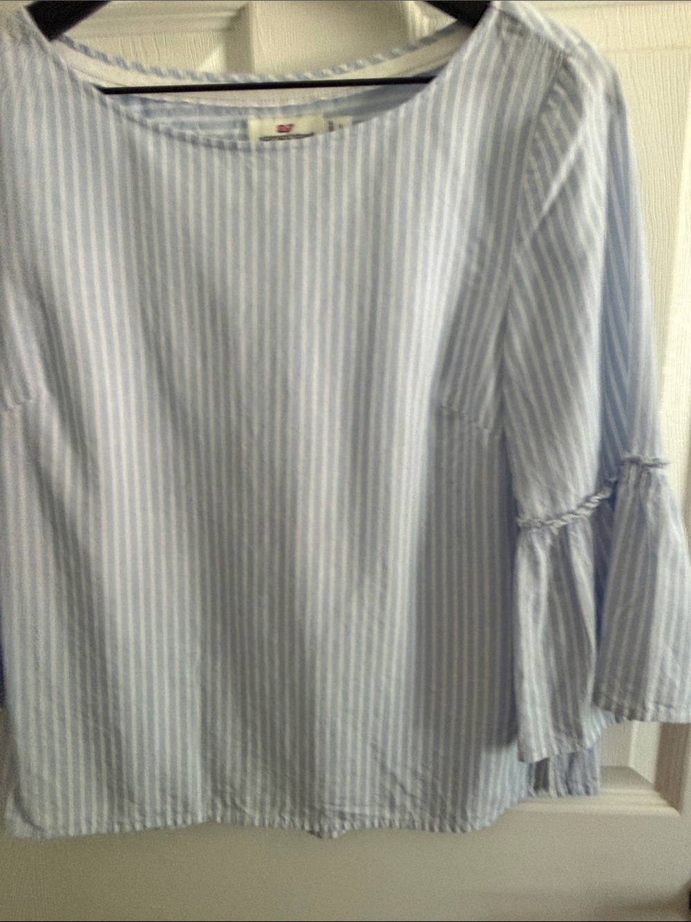 Vineyard Vines Light Blue & White Striped Bell-Sleeve Blouse - Picture 3 of 13